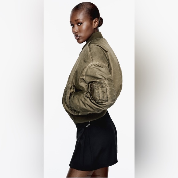 DISTRESSED EFFECT NYLON BOMBER - Khaki - Picture 5 of 10